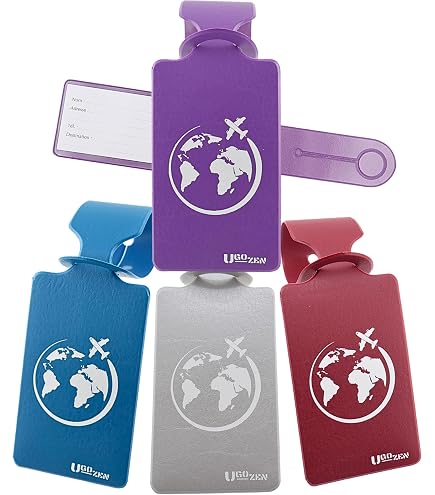 5 Étiquettes De Bagage Avec Ruban Réglable – Étiquettes Identification Valise PVC Durable, Carte Contact Protégée – Pour Voyage, École, Sport