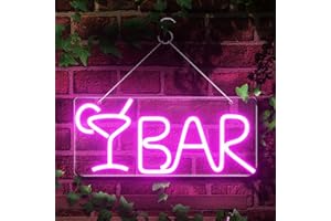 SOLIDEE Barra de Letras Luminosas Grande para Decoración de Paredes Neon LED con Interruptor de Brillo Ajustable Neon Decorativa para Bar Club Fiesta Festival Alimentado por USB(rosado)