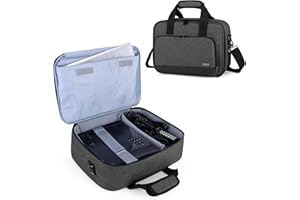 Luxja Beamer Tasche mit Schutzhülle für Laptop, Projektor Tasche Kompatibel mit Acer, BenQ, Epson, Optoma und Viewsonic Beamer, 39.4 cm x 28 cm x 13.5 cm, Schwarz
