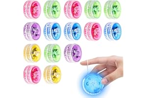ZCOINS 15 Pièces YoYo Lumineux LED Années 90 pour Débutants - Jouet Rétro, Cadeaux d'anniversaire, Goodies de Fête, YoYo Party Mitgebsel Füller (Couleurs Aléatoires)
