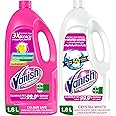 Vanish Laundry Stain Remover Liquid for Colored Clothes, Can be Used With and Without Detergents, Additives & Fabric Softeners 1.8L & 1.8L
