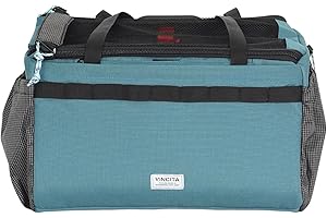 Vincita Caddy Pet Basket for Brompton Bike – Comfortable and Secure Carrier with Aluminum Frame, mesh Cover, Adjustable Strap, and Side Pockets. Compatible with Brompton Front Carrier Block. (Blue)