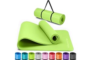 KG Physio Tappetino fitness, ideale per ginnastica a casa. Tappetino palestra e pilates, tappetino yoga antiscivolo spessore 8mm con tracolla. 183cm x 60cm x 8mm