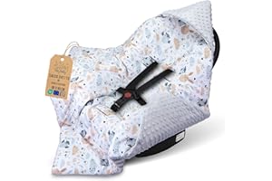 TOTSY BABY Sacco ovetto coperta invernale 90x90 cm - universale lavabile copertina per passeggino bebe per seggiolino auto bambino o swaddle neonato 0-6 mesi Oeko-Tex Gufo Grigio Chiaro