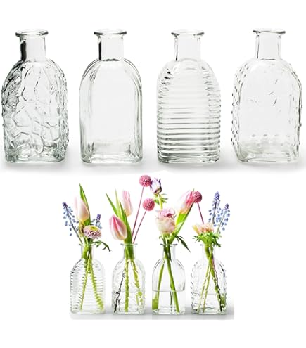 Chaks Mini Glasvase 4,3x7,4cm - Süße Tischdekoration Für Blumen & Kerzen