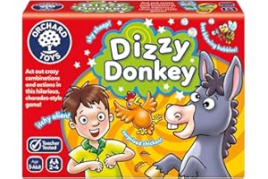 Orchard Toys Dizzy Donkey Game, A Charades Style Action and Performance Game, Family Games, Educational Games and Toys, Perfect for Kids Age 5- Adult