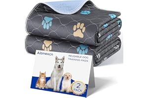 Aitmexcn 2 Stück Welpenunterlagen Waschbar – 45x60cm Super Saugfähige und Wiederverwendbare Hundetrainingspads, Inkontinenzunterlage für Welpen, Für Zuhause, Auto und Reisen
