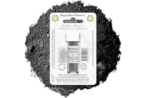 SUGARFLAIR COLOURS Sugarflair Midnight Black Edible Lustre Dust, Add a Lustrous Shine to Cakes or Decorations. Brush On or Add Rejuvenator to Create Eye-Catching Edible Paint, Gives Shine to Your Bakes - 2g