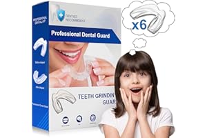 PARTYWIND Kids Mouth Guard for Grinding Teeth, Pack of 6 Night Guard for Teeth Whitening Trays Clenching Bruxism Mouthguard, Moldable Sleep Bite Guard for Child and Women with Small Mouth