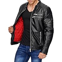 RED BRIDGE Giacca da mezza stagione per Uomo Giubbotto in Cotone in Stile Biker con cerniera Nero M