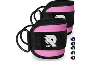 R2F RIGHT TO FIGHT R2F Ankle Straps for Cable Machine Attachments - (Pack of 1 & 2) Fitness Straps Gym Cuffs for Kickbacks, Glute Workouts, Leg Extensions, Curls, Booty Hip Abductors Exercise for Men and Women