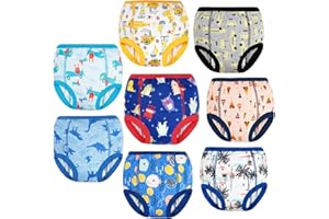 FLYISH DIRECT Potty Training Pants, Toilet Training Pants, 8 Packs of Boys Training Pants, Organic Cotton Training Underwear, 5 Years, Blue