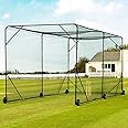 FORTRESS Mobile Cricket Batting Cage - 24ft or 36ft | Portable Wheel-Based Cricket Practice Net | Cricket Training Equipment | Premium Cricket Net For Practice
