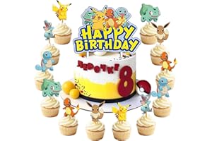 SHENGRUILI Tortendekoration Cake Topper Set,24 Stück Tortendeko,Happy Birthday Tortenaufsatz,Muffin Deko,Cupcake Topper Deko,Kindergeburtstag Party Geburtstag Deko Tortendeko Geburtstag Mädchen Junge