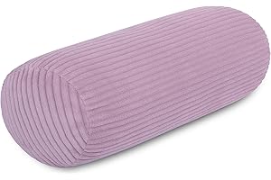 COZYKING Nackenrolle XXL Cord Rosa Nackenkissen extra lang Öko-Tex 100 und 40°C waschbar - Nackenstütz-Kissen mit Bezug für Auto, Flugzeug, auf Reisen oder zum Lesen und Relaxen zu Hause - 15x70 cm