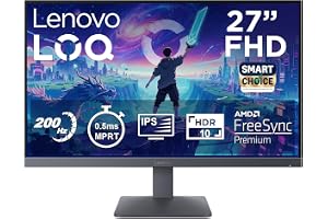Lenovo LOQ 27-10 (Smartchoice) | 27" (68.5cm) FHD (1920x1080) IPS 200Hz Gaming Monitor | 0.5ms, HDR10 Compliance, AMD FreeSync, 99% sRGB, 2xHDMI 2.1 TMDS, 1xDP 1.4| Tilt | Lunar Grey | 68F2GACBIN