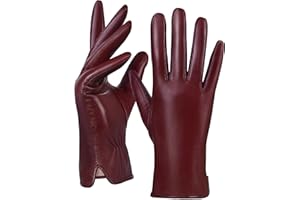 GSG SINCE 1998 Women’s Leather Driving Gloves – Chrome-Free Sheepskin, Touchscreen Compatible, Warm Wool or Fleece Lined Winter Gloves W24005