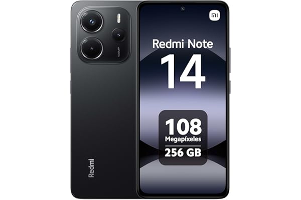 XIAOMI Redmi Note 14 - Smartphone de 8+256GB, Pantalla de 6.67" AMOLED FHD+ 120Hz, MediaTek Helio G99-Ultra, cámara de 108MP, TurboCharge 33W, 5500 mAh, Cargador no Incluido, Negro (Versión ES)