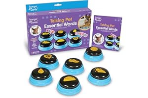 Learning Resources Hunger for Words Mots Essentiels pour Chien Parlant - kit de 6 Boutons avec Message pré-enregistré pour Chiens, Boutons de Communication pour Les Chiens