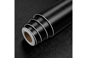 LaCheery 60 cm x 400 cm samoprzylepna tapeta meblowa czarna metaliczna błyszcząca samoprzylepna tapeta winylowa do lodówki stół kuchnia drzwi szafka solidna stal nierdzewna wodoodporna elegancka