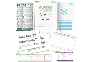 COOKGUARD Safer Food Better Business 2025 Kit - Including Fridge Temperature Records Allergen Posters Food Labels - Simplified Food Safety System For Caterers Small Food Businesses Compliance - No Diary