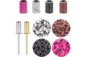 200 styck Nagelfräsbitar, Nagelfräsbitar 80/120/180/240 Grit, Fräsbitar med 2 styck Nagelborr, För slipning, polering, trimni
