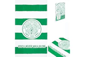 The Gift Scholars Keltisches Strandtuch, offizielles Lizenzprodukt, You'll Never Walk Alone, 100% Baumwolle, groß, 140 x 70 cm, perfekt für Pool YNWA