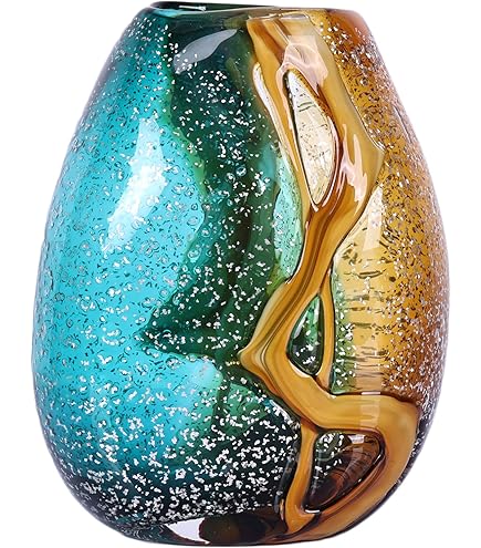 Jozefina Art Factory Glasvase - Handgefertigt, Mundgeblasen, Wie Murano-Stil