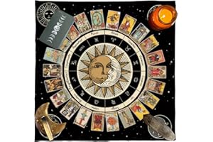 REBELLIOUS Tapis de jeu carré en flanelle pour tarot - Tapis de jeu de société - Oracles astrologiques - Nappe de divinations - Tapis de pendule pour divinations - Tissu pour la lecture