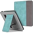 FINTIE Stand Case for All-new Kindle Oasis (10th Generation, 2019 Release & 9th Generation, 2017 Release) - Premium PU Leather Protective Sleeve Cover with Card Slot and Hand Strap, Denim Turquoise