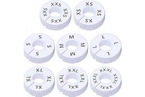 VANTASII 40 Pack Round White Plastic Clothing Size Closet Rack Dividers Hangers, Preprinted in 8 Sizes XXS, XS, S, M, L, XL, XXL, XXXL (Outer 3.5”, Inner Diameter 1.38”)