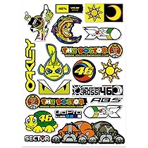 Adesivi Suzuki Gsr 600 Adesivi Vinilici Valentino Rossi VR46 Fluorescenti - Per Moto, Caschi, Auto, 2 Pezzi, Colore Giallo Fluo Moto Valentino Rossi Deagostini - Foto 3