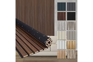 HEXIM Akustikpaneele 4 Stück 278x60cm Holz Comfort - flexible Holzpaneele Platten Lamellenwand flexibel MDF Wandpaneele TV Wandverkleidung Holzwand Deko braun (6.68m² Catania Oak)