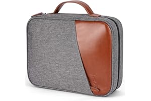 Heouvo Housse de bible pour homme, étui de transport de la Bible avec poches/poignée en cuir, multifonction grande taille zippé, idéal pour les études bibliques/un usage quotidien, étui de bible pour