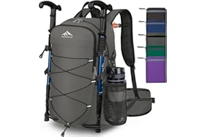 LUROON Zaino Trekking 40 Litri, Pieghevole Ultraleggero, Impermeabile Zaino Montagna per Uomo Donna, Con Scomparti Impermeabili per Campeggio Alpinismo