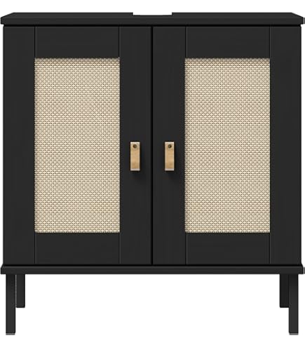 HOME DECO FACTORY, HD0225, 1-deurskolom, Bali-model, Natural Crush-collectie, meubel, kast, badkamermeubel, 40 x 160 x 30 cm, bruin