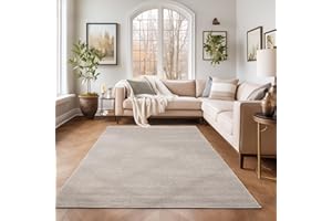 SIMPEX Tappeti a pelo corto, Unicolor - Monocroma, Tappeto Avorio, 140 x 200 cm, Tappeti in stile moderno, Tappeto soggiorno