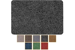 ANRO Wycieraczka zatrzymująca brud, nadaje się do prania, wodoszczelna, wytrzymała, do wejścia, drzwi wejściowych, korytarza, kuchni, sypialni, wymiary 40 x 60 cm, kolor czarny