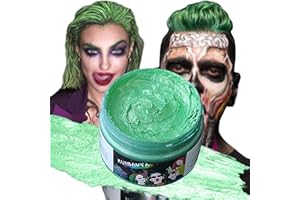 RUIBAVYA Cire Colorante Cheveux Vert Coloration Temporaire Cheveux pour Hommes et Femmes Cire Colorante Lavable DIY Gel Colorant Cheveux pour Halloween FêTes de NoëL Cosplay
