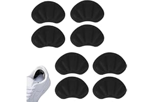 IMPODITIONGS 4 Pares Almohadillas para Talón, Almohadillas de tacón de esponja, Tacón Plantillas Autoadhesivas, Protección de los pies para evitar roces y ampollas, Para mujeres y hombres(Negro)