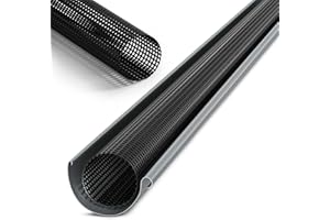 INEFA 2m Grille Protection Feuilles PVC 128-180mm Noir Couverture Gouttière