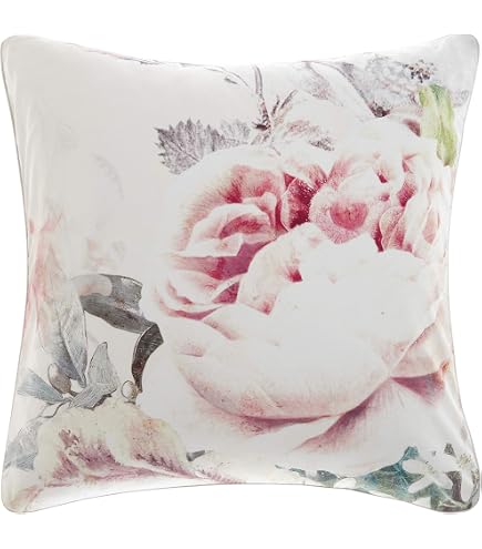 Federa Cuscino Decorativo 65x65cm Linen House Glasshouse - Motivo Botanico Tropicale Multicolore, 100% Cotone