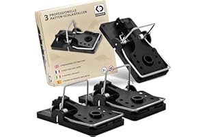 K DERDISCOUNT Köder-Discount: 3 trappole professionali per ratti | Senza veleno e riutilizzabili | Trappola a scatto efficace per ratti e topi | Robusta, igienica e facile da usare | Cattura rapida e sicura