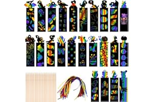 OSLINE 48 Stück Kratzbilder Lesezeichen für Kinder,Scratch Art Painting Book,Mitgebsel Basteln Kindergeburtstag