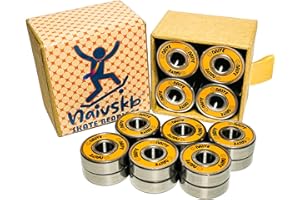 Naivskb Skate Bearings 7mm 16 Pack, Precision 627 Bearings Quad Skates Roller Derby Skate Dance(Vintage Orange)