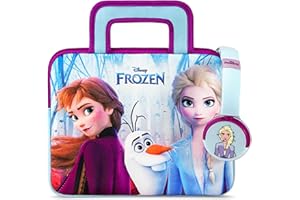 Pebble Gear Disney La Reine des Neiges Kids Sac de Transport et Casque pour Enfant avec limitation de Volume Convient pour tablettes 10" Espace pour Jouets et Accessoires Dimensions 20 x 26,5 x 2 cm