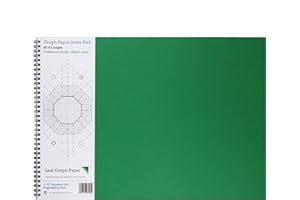 LEAF GRAPH PAPER A3 Graph Paper 1/10 inch 0.1" Squared Engineering, 60 Page Jotter, Grey Grid, 100gsm