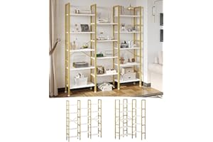 ‎KIMENICH KIMENICH Bücherregal, Bücherschrank mit 14 Ablagen,Verwandelbares Regal, gerade, L-förmig Standregal,DVD-Regal,für Wohnzimmer, Arbeitszimmer, Büro,166×152×30 cm (weiß)