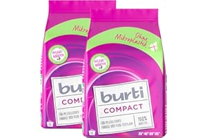 ‎BURTI Set of 2 Burti Compact 1.1 kg (approx. 44 washes) – cleans easy-care, coloured and fine textiles with pure soap, natural enzymes and the 4x Aktiv Plus formula particularly gently