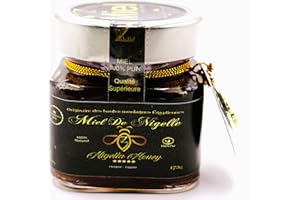 Miel de Nigelle d’Égypte (175 grammes) – Produit Brut, 100% Naturel & Non Filtré – «3assal al Habba Sawda » Miel monofloral – Renforce & Booste les Défenses